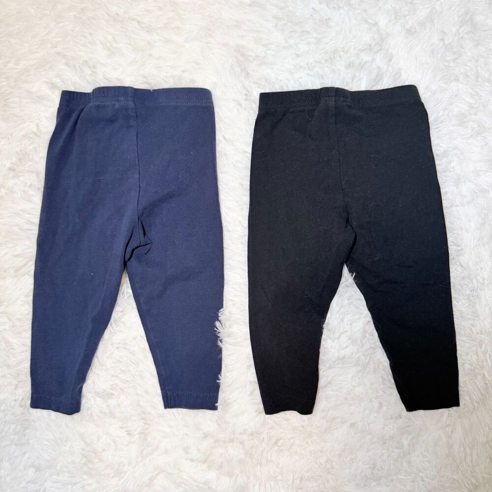 Neutral Leggings Set 12M Navy Black Basic Everyday Baby Toddler Pants Carter’s - Picture 2 of 7